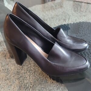 Saks Fifth Avenue Black Heeled Loafers